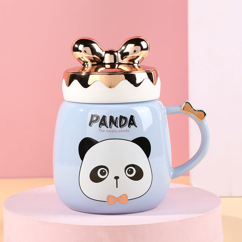 Cartoon Cute Ceramic Mug With Lid