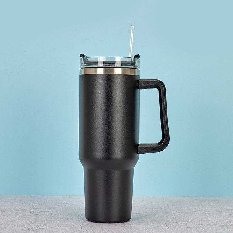 40oz Stainless Steel Straw Coffee Insulation Cup With Handle