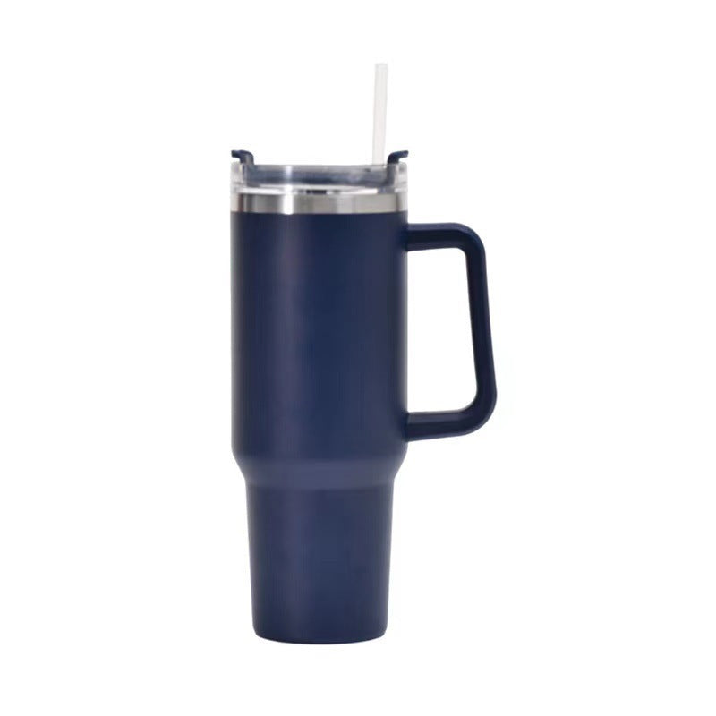 40oz Stainless Steel Straw Coffee Insulation Cup With Handle