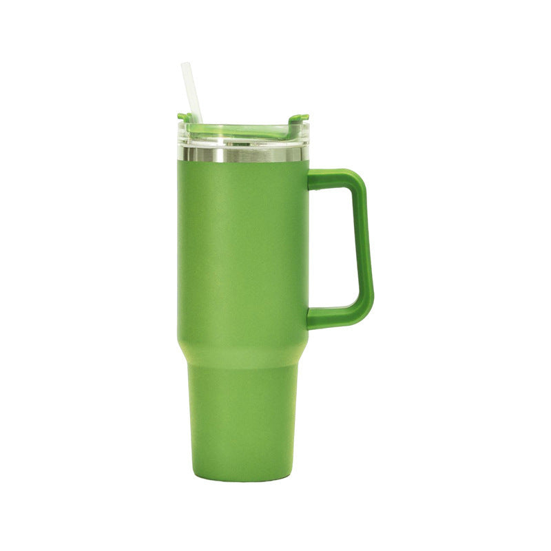 40oz Stainless Steel Straw Coffee Insulation Cup With Handle