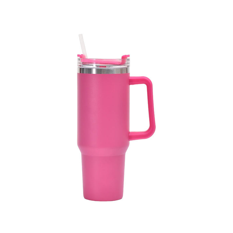 40oz Stainless Steel Straw Coffee Insulation Cup With Handle