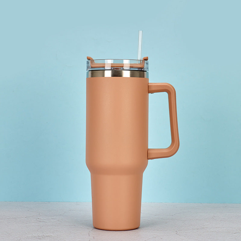 40oz Stainless Steel Straw Coffee Insulation Cup With Handle