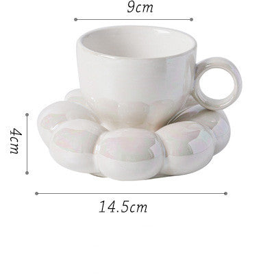 Flower Ceramic Cup With Saucer