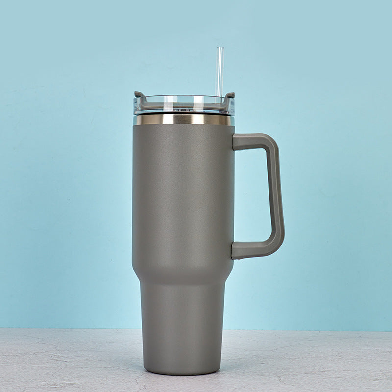 40oz Stainless Steel Straw Coffee Insulation Cup With Handle